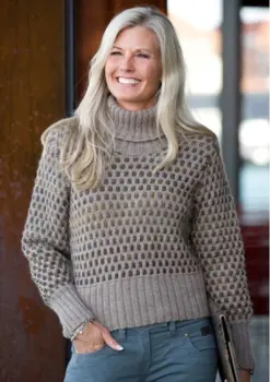 Gepard Sweater med mønsterfirkanter