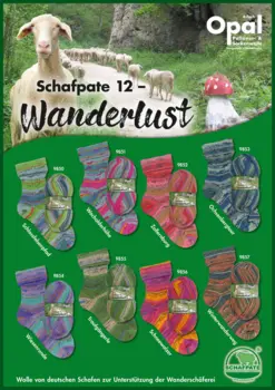 Opal strømpegarn Schafpate 12 - Wanderlust - 4-trådet