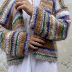 Gepard Strandeng –  kort stribet cardigan D
