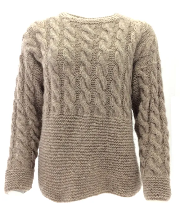 Gepard Sweater med retstrik og snoninger