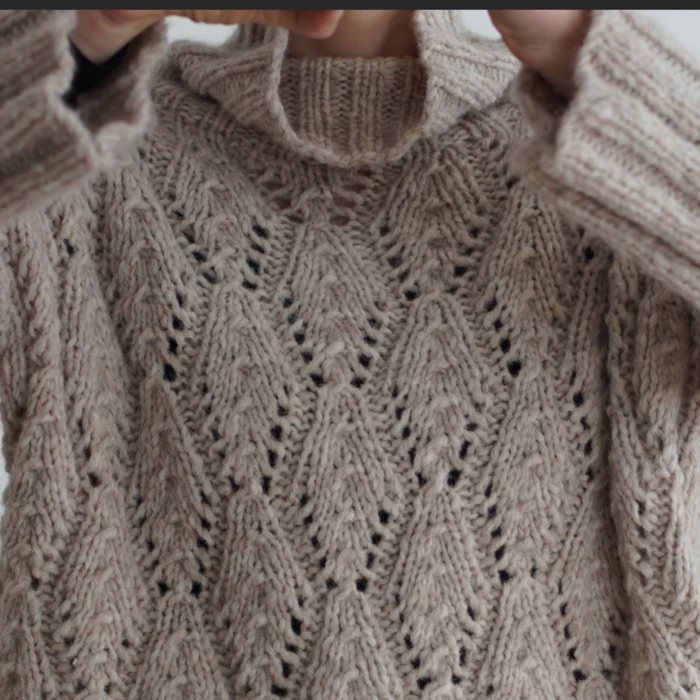 Gepard Vid sweater med italiensk hulmønster