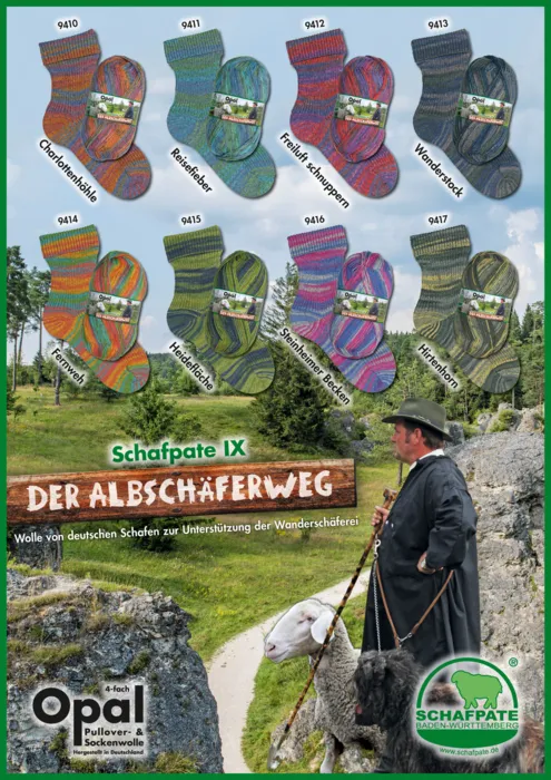 Opal strømpegarn Schafpate IX - der Albschäferweg