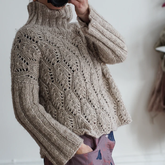 Gepard vid sweater med italiensk  hulmønster D