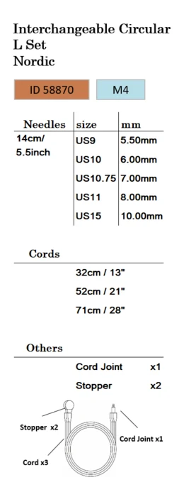 Seeknit Koshitsu M4 Jumbo Sæt - 14 cm, 5 størrelser