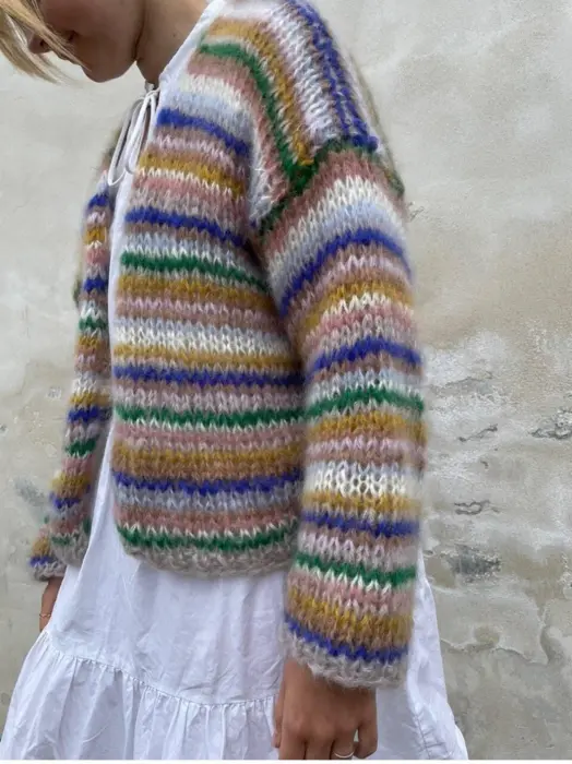 Gepard Strandeng –  kort stribet cardigan