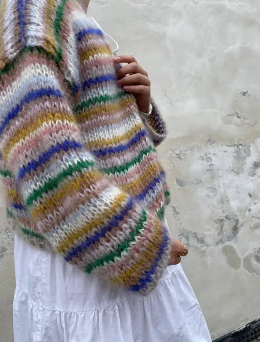 Gepard Strandeng –  kort stribet cardigan D